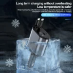 4-in-1 Fast Car Charger – Retractable with Built-in Type-C & Lightning Cables | For iPhone, Samsung, Xiaomi, Huawei – Cellmall.pk - Image 3